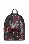 Кожаный рюкзак Protege, 348-181 "Техно" чёрный+бордо флотер