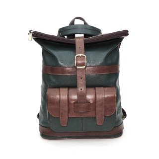 Кожаная сумка-рюкзак Natalia Kalinovskaya "Элли" зеленый/коричневый